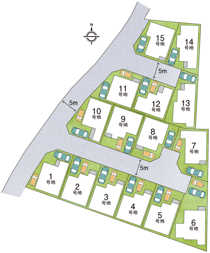 シティコート道明寺13期 区画図(全15区画)